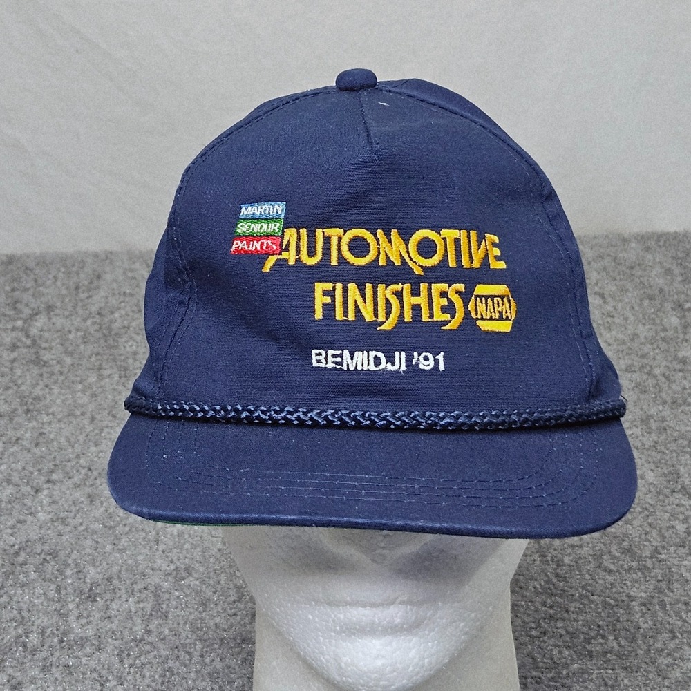 Vintage NAPA Automotive Finishes Hat Navy Blue Rope Cap 90s Bemidji‎ Snapback